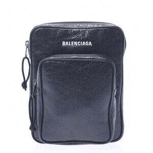 BALENCIAGA Explorer Crossbody Messenger Bag Black Calfskin